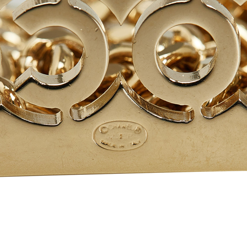 Chanel Rhinestone Coco Name Plate Chain-Link Belt Gold