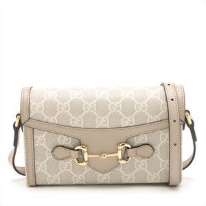 Gucci GG Supreme Horsebit 1955 PVC & Leather Shoulder Bag