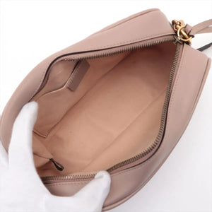 Gucci GG Small Marmont Leather Chain Shoulder Bag Beige 447632