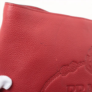 Prada Vitello Phenix Leather Shoulder bag Red 1BE023