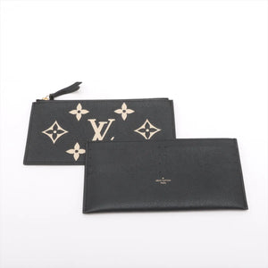 Louis Vuitton monogram empreinte Pochette Félicie M80482 black x beige
