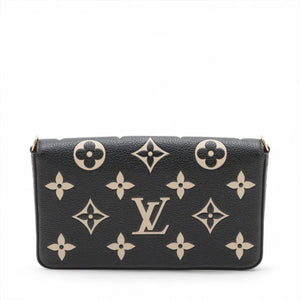 Louis Vuitton monogram empreinte Pochette Félicie M80482 black x beige