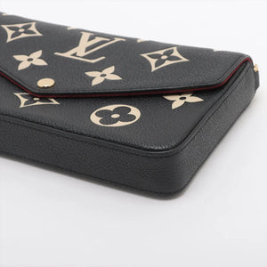 Louis Vuitton monogram empreinte Pochette Félicie M80482 black x beige