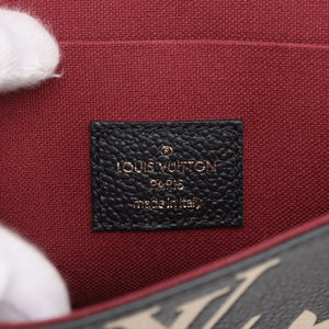 Louis Vuitton monogram empreinte Pochette Félicie M80482 black x beige