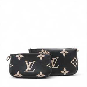 Louis Vuitton Monogram Empreinte Multi Pochette Accessoires M45777 black x beige