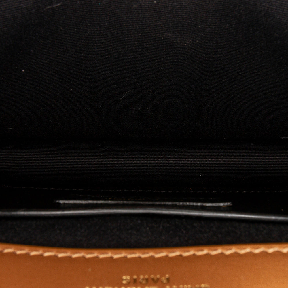 Saint Laurent Tess Leather Crossbody Bag Brown