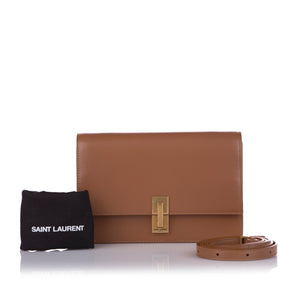 Saint Laurent Tess Leather Crossbody Bag Brown