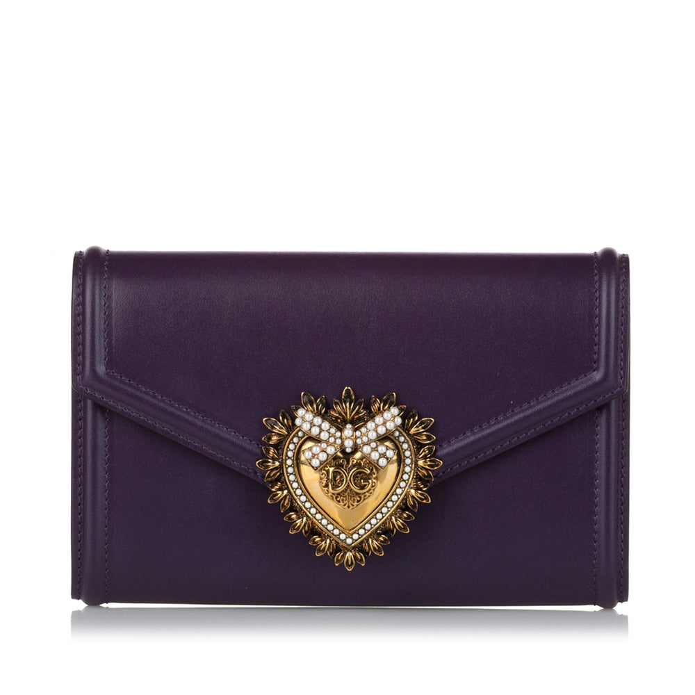 Dolce&Gabbana Devotion Leather Belt Bag Purple