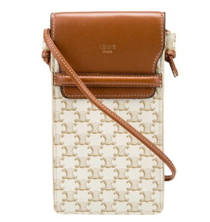 Celine Phone Pouch White Triomphe