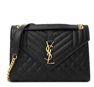 YSL Envelope Medium Black GHW