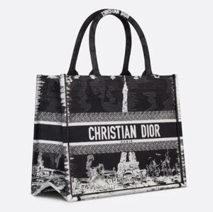 Dior Medium Book Tote Black Paris