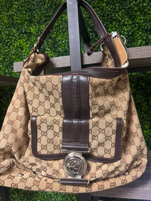 Gucci Brown GG Canvas Hobo Bag