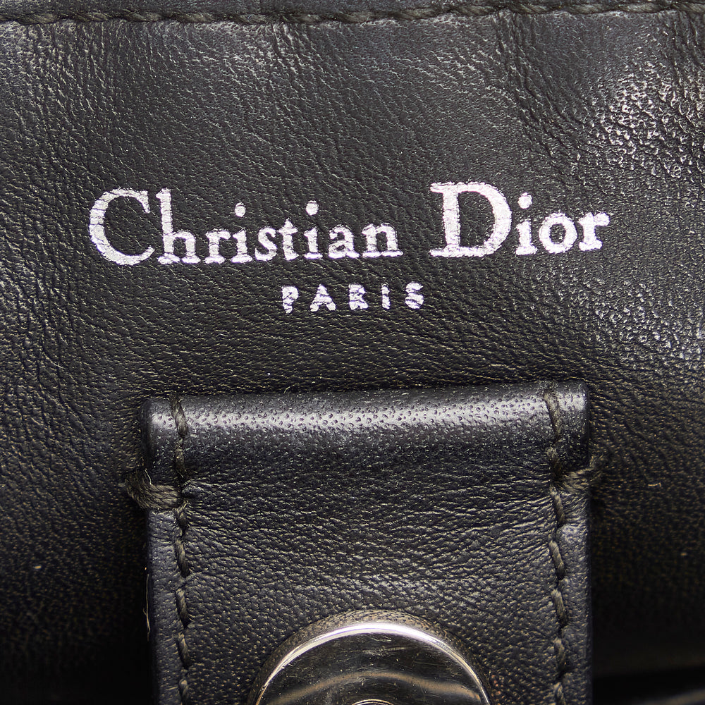 Christian Dior Lady Dior Patchwork Metallic Satchel Silver