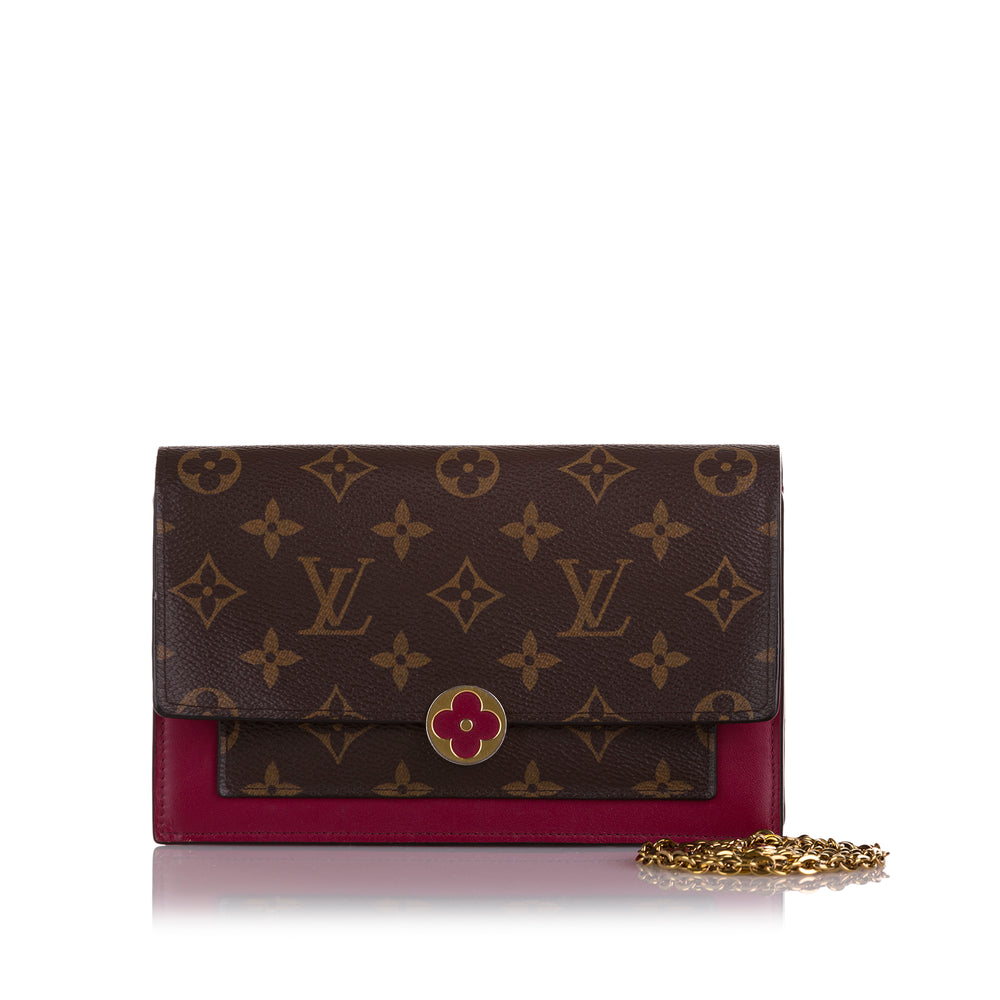 Louis Vuitton Monogram Flore Wallet On Chain Brown