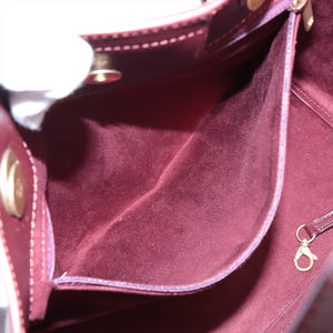 Chanel Deauville MM Caviar Skin 2 Way Tote Bag Burgundy Gold Metal Fittings
