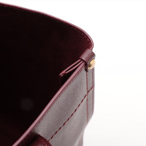 Chanel Deauville MM Caviar Skin 2 Way Tote Bag Burgundy Gold Metal Fittings