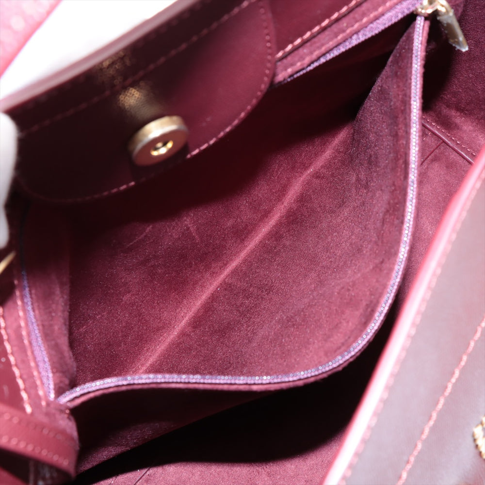 Chanel Deauville MM Caviar Skin 2 Way Tote Bag Burgundy Gold Metal Fittings