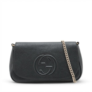 Gucci Soho Leather Chain Shoulder Bag Black 536224