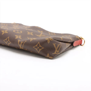 Louis Vuitton Monogram Pallas Clutch M41638 CI3147 brown x red