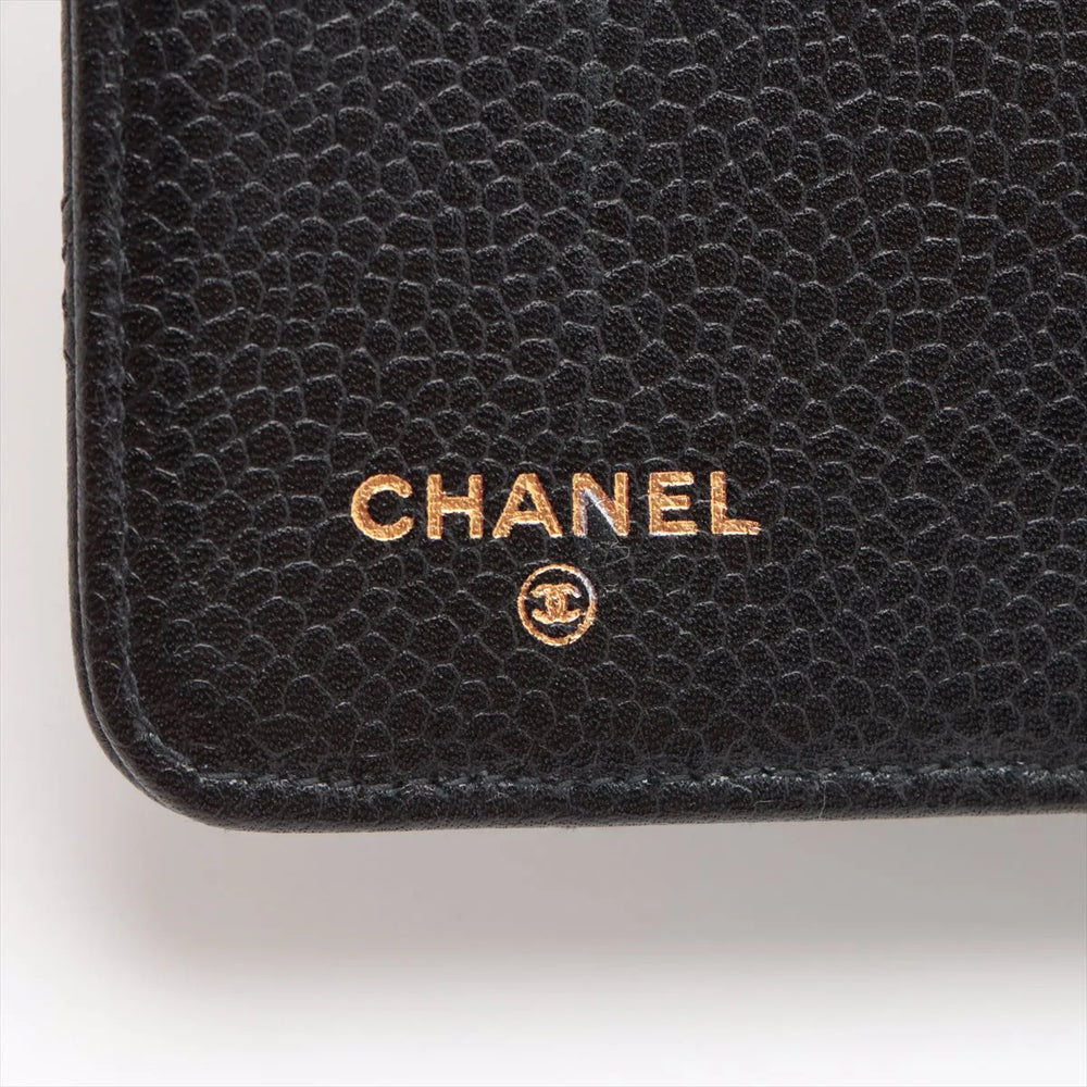 Chanel Bicolore Caviar Skin Notebook cover Black Gold Metal Fittings 4464662