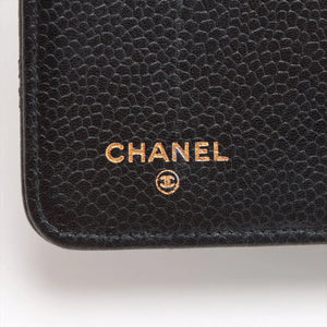 Chanel Bicolore Caviar Skin Notebook cover Black Gold Metal Fittings 4464662