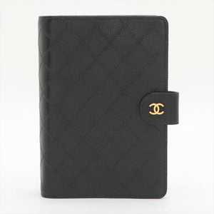 Chanel Bicolore Caviar Skin Notebook cover Black Gold Metal Fittings 4464662