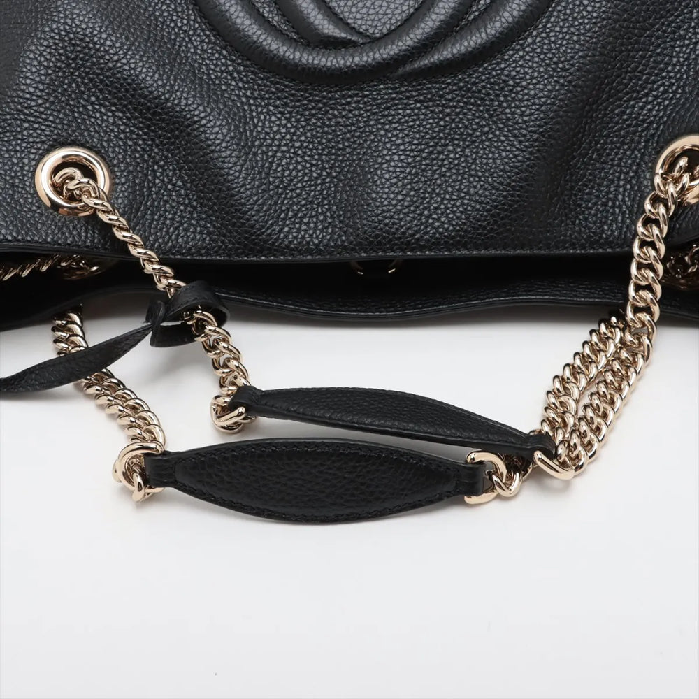 Gucci Soho Leather Chain Tote Bag Black 536196