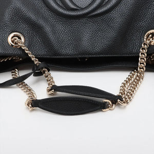 Gucci Soho Leather Chain Tote Bag Black 536196