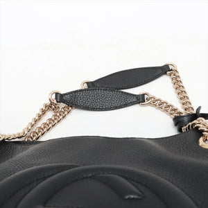 Gucci Soho Leather Chain Tote Bag Black 536196