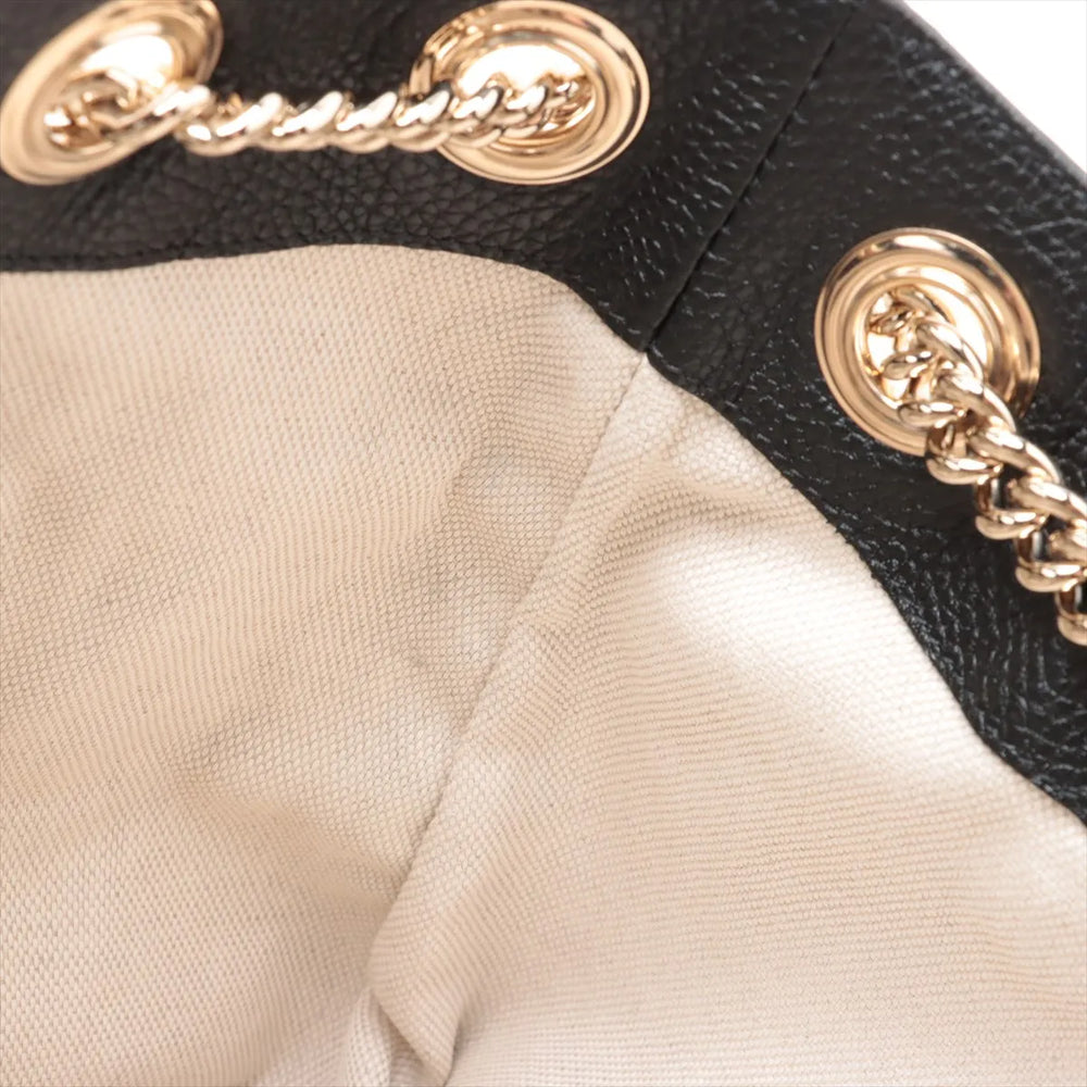 Gucci Soho Leather Chain Tote Bag Black 536196