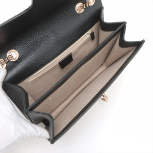 Gucci Interlocking G Leather Chain Shoulder Bag Black 510303