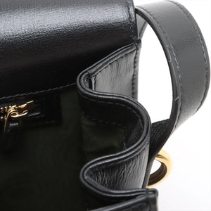 Gucci Double G Leather Shoulder bag Black 589471