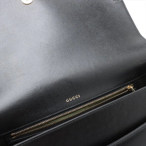 Gucci Double G Leather Shoulder bag Black 589471