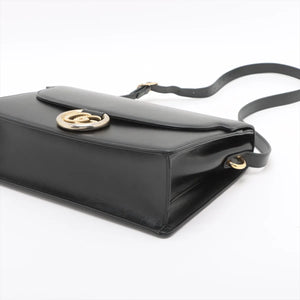 Gucci Double G Leather Shoulder bag Black 589471