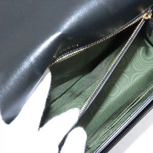 Gucci Double G Leather Shoulder bag Black 589471