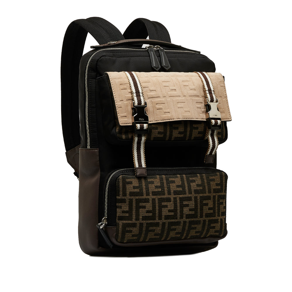 Fendi Zucca Multi Pocket Backpack Brown