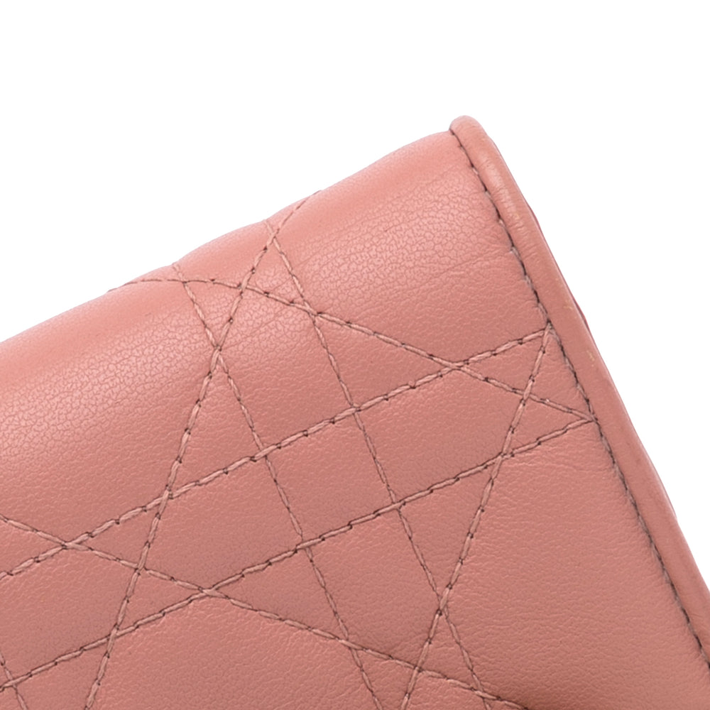Christian Dior Cannage Leather Wallet Pink
