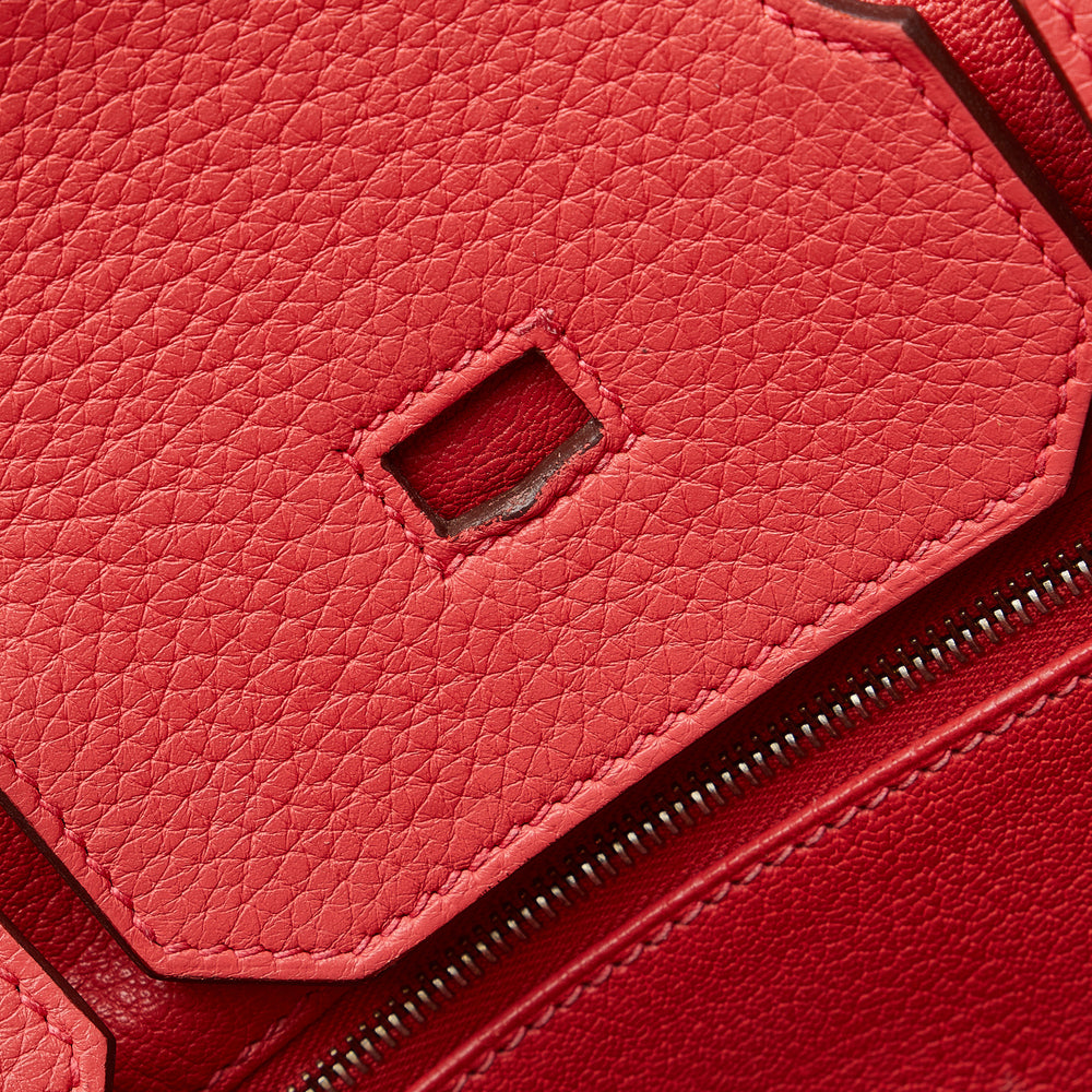 
            
                Load image into Gallery viewer, Hermès 2010 Clemence Birkin 35 Red
            
        