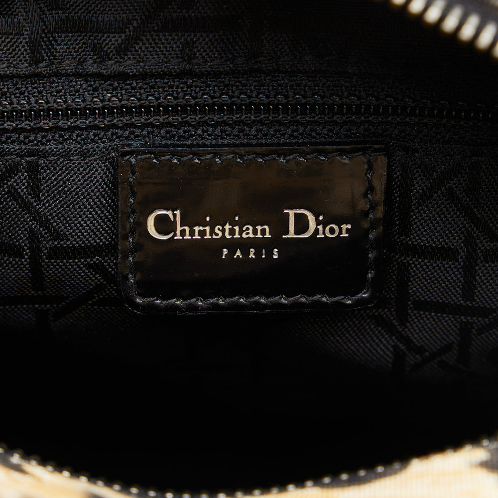 Christian Dior Medium Leopard Print Lady Dior Brown
