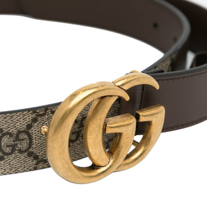 Gucci GG Marmont Logo Belt Brown