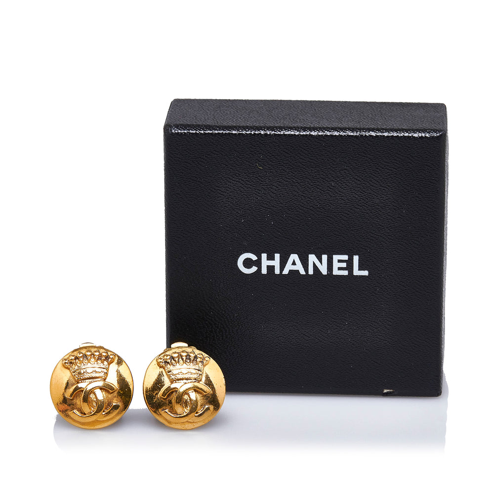 Chanel CC Clip-on Earrings Gold