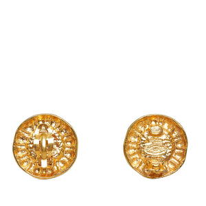 Chanel Strass Clip-on Earrings Gold