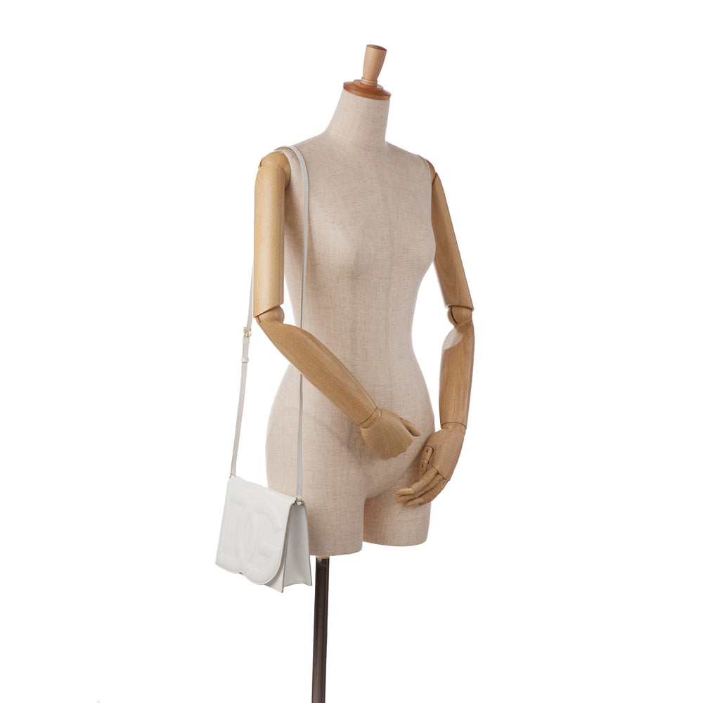
            
                Load image into Gallery viewer, Dolce&amp;amp;Gabbana DG Logo Flap Crossbody Bag White
            
        