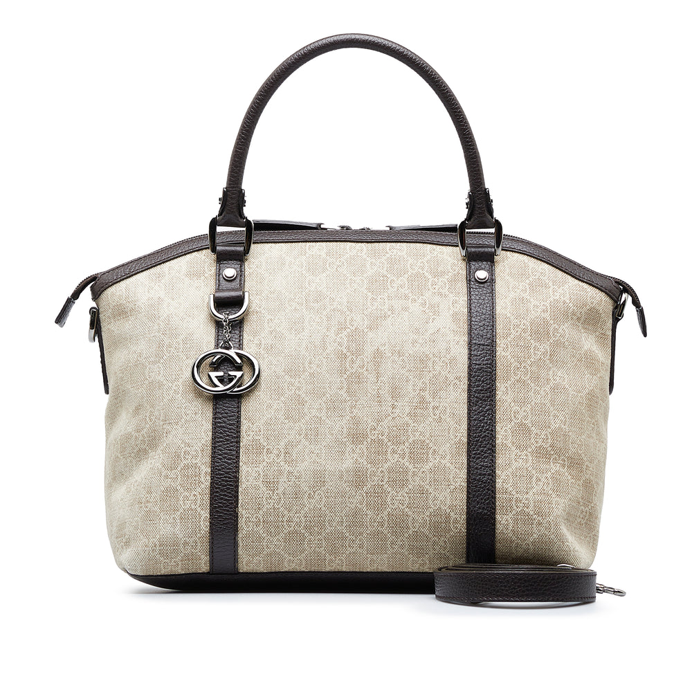 
            
                Load image into Gallery viewer, Gucci GG Canvas Charm Dome Satchel Brown
            
        